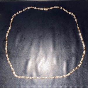 Gold 14k Chain Valentino Necklace 23 Inches heavy Stamped chain used 4.5 inch’s